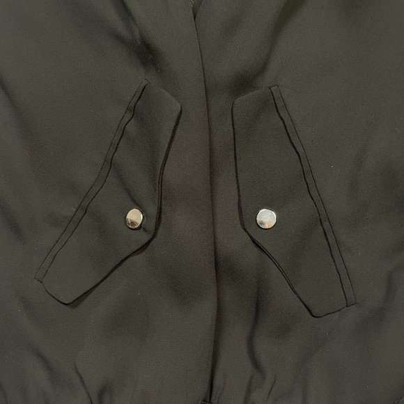 Zara Black Bomber Zip-up Lined Jacket XS - Picture 4 of 10
